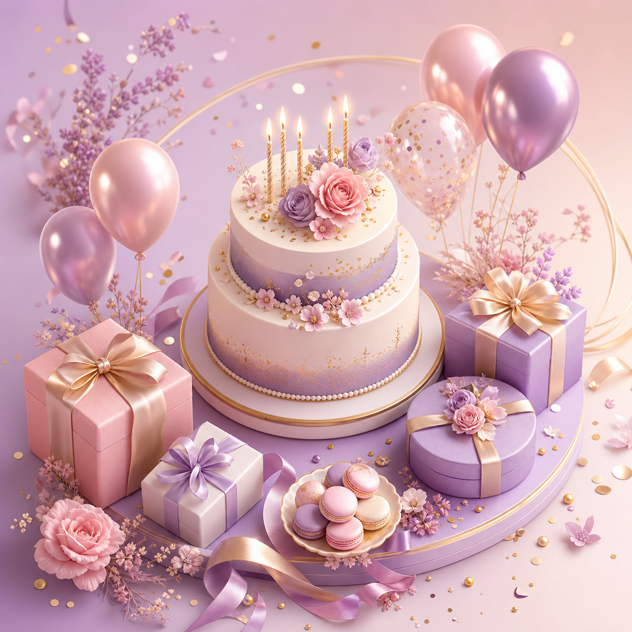 Ilustrasi isometric ulang tahun