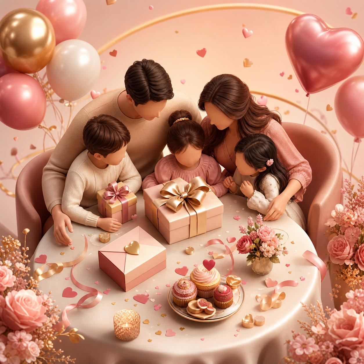 Ilustrasi isometric acara keluarga